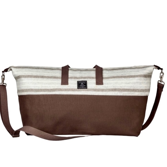 Faribault Woolen Mill Company Duffle Weekender Bag Olive Cream - Picture 1 of 8